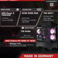 Komplettsystem AMD Ryzen 5 7500X3D 32768 MB DDR5 Ram 500 GB M.2 SSD PCIe (oder