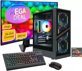 GameMax MegaDeal AERIS GB 2875 Gaming-PC-Komplettsystem, AMD Ryzen 7 5700X, 32GB RAM, 1TB SSD, RTX 5060 (SET02875)