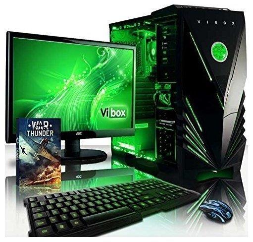 VIBOX Standard Paket 3XS - Büro, Familie, Gamer, Gaming PC, Multimedia, Desktop PC, Computer mit WarThunder Spiel Bundle, 22