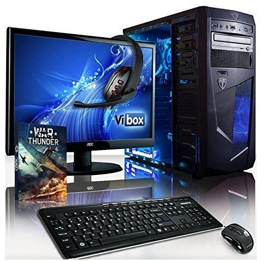 VIBOX Vision Paket 2SL - 3.9GHz Dual Core, Büro, Familie, Gamer, Gaming PC, Multimedia, Desktop PC, Computer mit WarThunder Spiel Bundle, 22