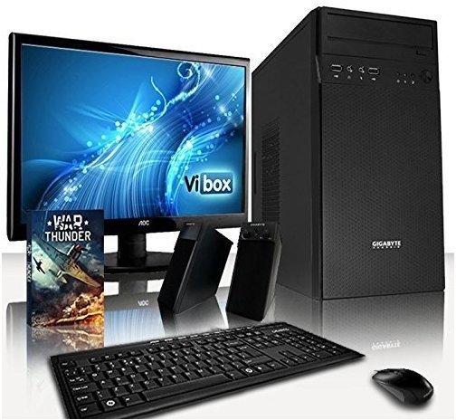 VIBOX Efficiency Paket 7 - Cheap, Büro, Familie, Desktop PC, Computer mit WarThunder Spiel Bundle, 19