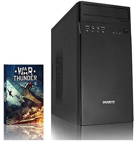 VIBOX Storm 1 - 4.2GHz AMD FX Quad Core Gamer, Gaming PC, Desktop PC Computer mit WarThunder Spiel Bundle - Radeon R5 230 1GB Grafikkarte PLUS eine lebenslange Garantie inbegriffen (500GB Festplatte, 4 GB 1600MHz RAM, AMD 4350 Quad Core Prozessor Motherboard,