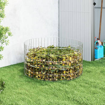 vidaXL Gartenkomposter Ø100x50cm Verzinkter Stahl