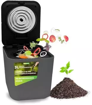 NutriChef Elektrischer K&uuml;chen-Komposter 3L Trocknung, Zerkleinerung & K&uuml;hlung, Grau (NCVK9112BGR)