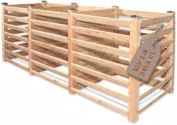 Riegelsberger Steckkomposter Trio 120 x 346 cm 100 cm Massivholz