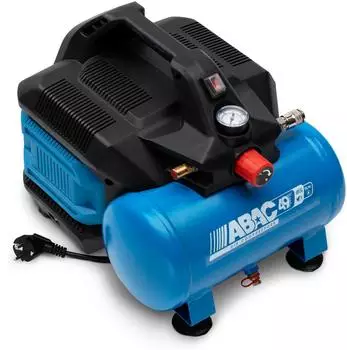ABAC Geräuscharmer Tragbarer Luftkompressor EASE-AIR 6, Ölfreier Luftkompressor, Maximaler Druck 8 Bar, Leistung 0,75 PS, 6-Liter-Tank, Geräuschpegel 49 dB