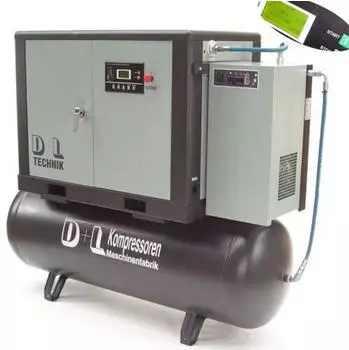 Apex Kompressor Schraubenkompressor 11kW Kompressor 1400L 10 bar + Trockner, 11000 W