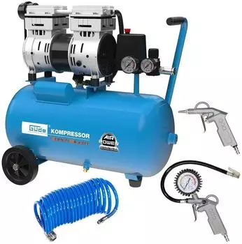 G&uuml;de Airpower 150/8/24 Silent Kompressor 24L 8bar 750W mit Druckluft-Set (50136-01)
