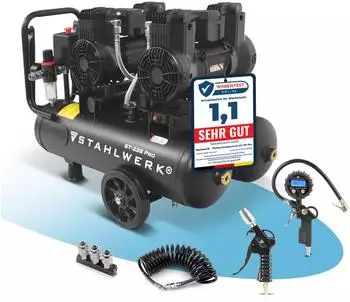 Stahlwerk ST-228 Pro Druckluft-Kompressor 22L, 8bar, &ouml;lfrei (8201)