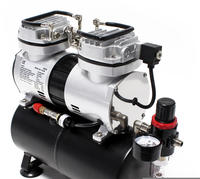 Wiltec - Airbrush Kompressor As196 Mit Lufttank, 2 Zylinder Kolben, Max. 6 Bar Druck