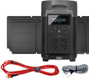 EcoFlow Delta Pro (+ 3x 400 W solarpanel + USB-C Lightning Ladekabel)
