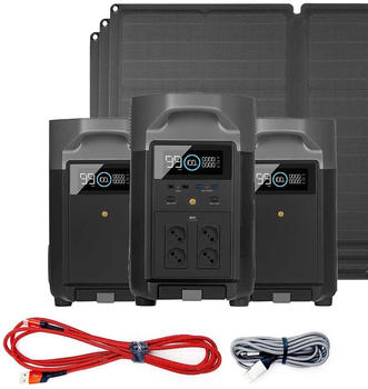 EcoFlow Delta Pro (2 Smart Extra Akkus + 3x Solar Panel 400W)