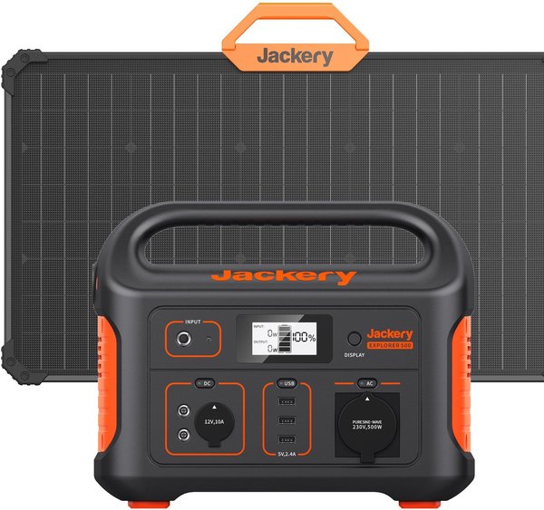 Jackery Explorer 500 (+ 1x Solarpanel SolarSaga 80 W)