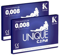 KAMYRA Unique C.2 PULL Condom Card, blau - latexfreie Kondome, mit...