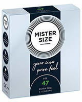 Mister Size Kondome 47 mm, transparent, hauchd&uuml;nn & feucht -