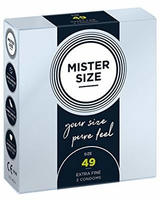 Mister Size Kondome 49 mm, transparent, hauchd&uuml;nn & feucht -