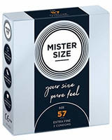 Mister Size Kondome 57 mm, transparent, hauchd&uuml;nn & feucht -