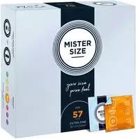 Mister Size Kondome 57 mm, transparent, hauchd&uuml;nn & feucht -