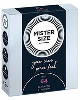 Mister Size Kondome 64 mm, transparent, hauchd&uuml;nn & feucht -