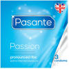 Pasante Passion (Ribbed), gerillte Kondome zur Steigerung der Stimulation, 1 x 3