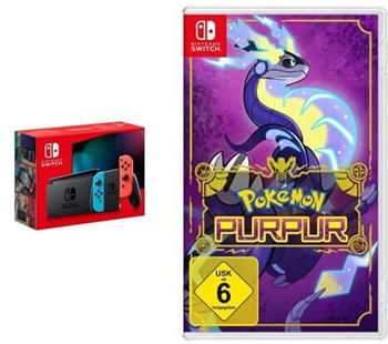 Nintendo Switch neon-rot/neon-blau (neue Edition) + Pokémon: Purpur