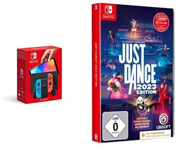 Nintendo Switch (OLED-Modell) neon-blau/neon-rot + Just Dance 2023: Limitierte Special Edition