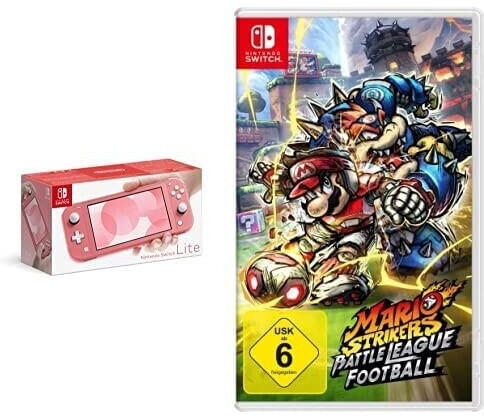 Nintendo Switch Lite koralle + Mario Strikers: Battle League Football