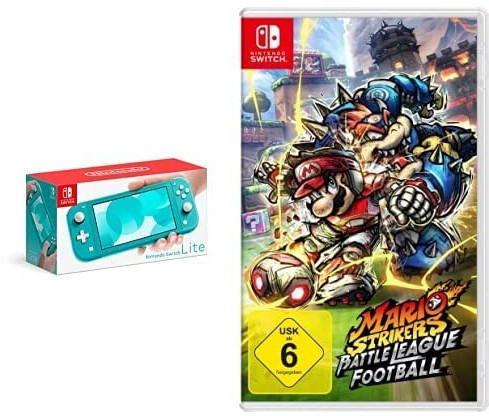 Nintendo Switch Lite türkis + Mario Strikers: Battle League Football