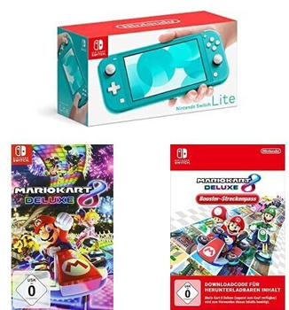 Nintendo Switch Lite t&uuml;rkis + Mario Kart 8: Deluxe + Booster-Streckenpass