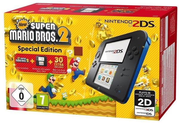 Nintendo 2DS schwarz-blau + New Super Mario Bros. 2 - Special Edition