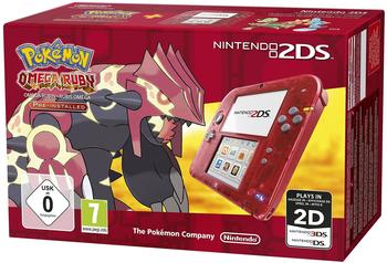 Nintendo 2DS rot transparent + Pokémon: Omega Rubin