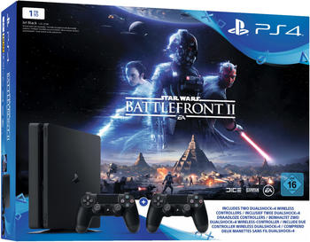 Sony PlayStation 4 (PS4) Slim 1TB + Star Wars: Battlefront 2 + 2 Controller