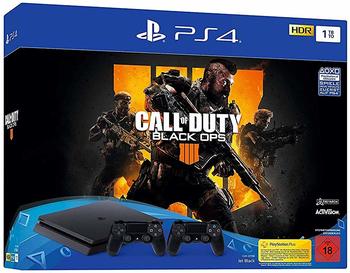 Sony PlayStation 4 (PS4) Slim 1TB + Call of Duty: Black Ops 4 + 2 Controller