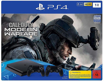 Sony PlayStation 4 (PS4) Slim 1TB + Call of Duty: Modern Warfare + 2 Controller
