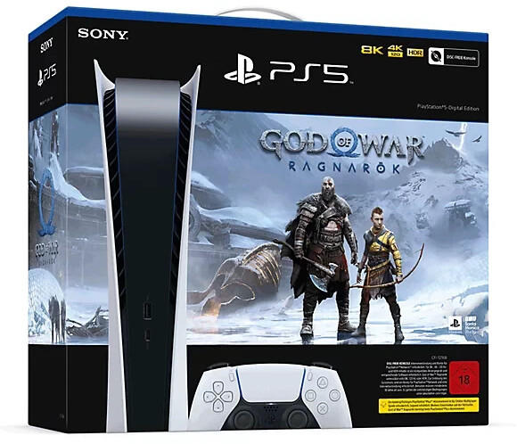 Sony PlayStation 5 (PS5) Digital Edition + God of War: Ragnarök