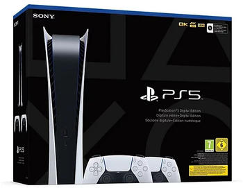 Sony PlayStation 5 (PS5) Digital Edition + 2 DualSense Wireless Controller