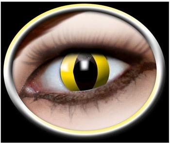 Motivlinsen Kontaktlinsen FUN-Linsen 1 Paar Farbige Kontaktlinsen Jahreslinsen Yellow Cat Katzenaugen gelb