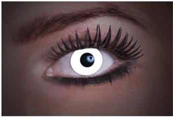 Zoelibat Eyecatcher Color Fun - Farbige Kontaktlinsen Flash Whiteweiß - leuchten im Schwarzlicht - 2 Stück)