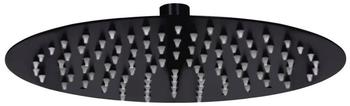 vidaXL Regenbrause Edelstahl 25 cm Rund Schwarz