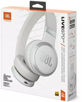 JBL Live 670NC weiß – JBL Live 670NC weiß bietet ausdauernde Laufzeit für mobilen Alltag