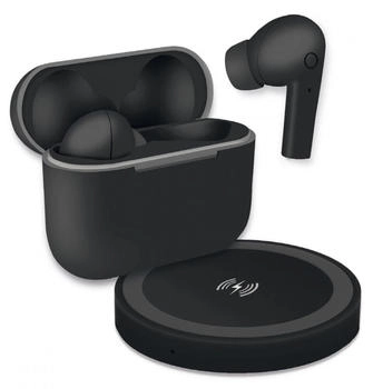 Fontastic 261411 Auricolari TWS Jive con Custodia di Ricarica USB-C e Pad Caricatore a Induzione Nero Nero