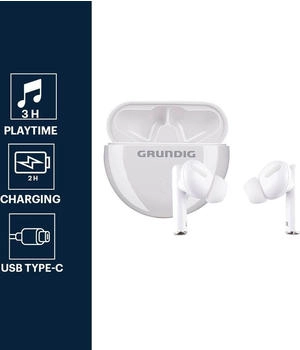 Grundig Ohrstöpsel TWS 350mAh BT (3 h Kabellos) Weiss – Grundig Ohrstöpsel TWS 350mAh BT (3 h Kabellos) Weiss für kristallklaren Musikgenuss