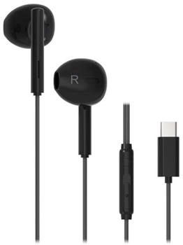 Vivanco USB-C Capsule In-Ear Stereo Headset schwarz kabelgebunden inkl. Fernbedienung (Kabelgebunden) Schwarz