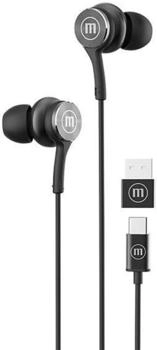 Maxell XC1 USB-C kabelgebundene mit USB-A Adapter schwarz (Kabelgebunden) Schwarz