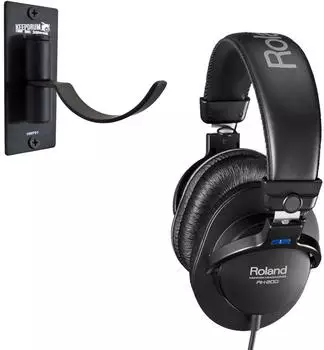 Roland RH-200 Kopfhörer Schwarz mit Wandhalter