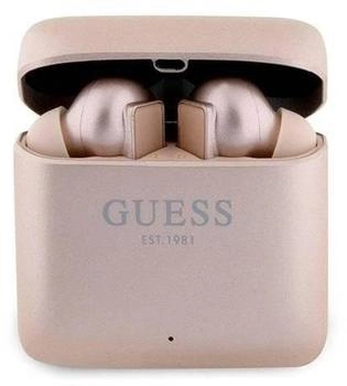 Guess słuchawki Bluetooth GUTWSSU20ALEGP TWS + stacja dokująca różowo złoty/rose gold Printed Logo (5 h Kabellos) Rosa