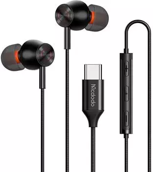 McDodo HP-3490 in-ear wired headphones USB-C (black) (Kabelgebunden) Schwarz