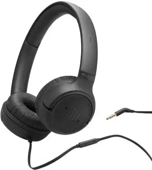 JBL JBL Tune 530, kabelgebundene On-Ear-Kopfhörer mit Mikrofon, JBL Pure Bass Sound, EQ-Presets, faltbares Design und kabelsalatfreies Kabel, Schwarz