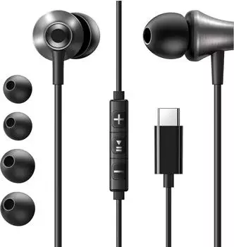 Ugreen EP105 wired in-ear headphones USB-C 1.2m (black) (Kabelgebunden) Schwarz