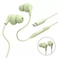 Hama Kopfh&ouml;rer "Curly", In-Ear, Mikrofon, Kabelknickschutz, USB-C, Gr&uuml;n